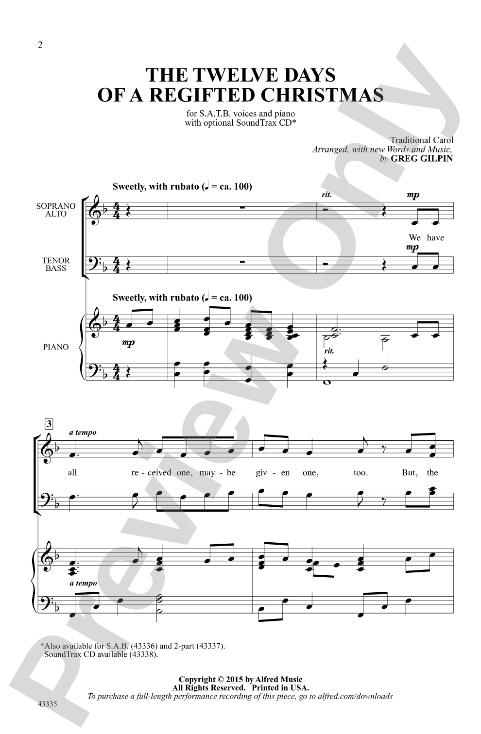 The Twelve Days of a Regifted Christmas: SATB Choral Octavo