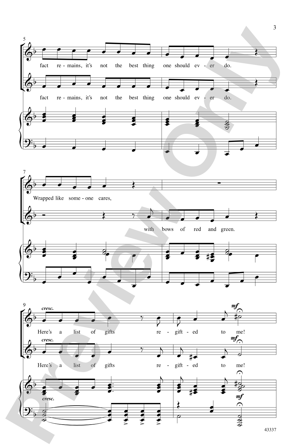 The Twelve Days of a Regifted Christmas: 2-Part Choral Octavo