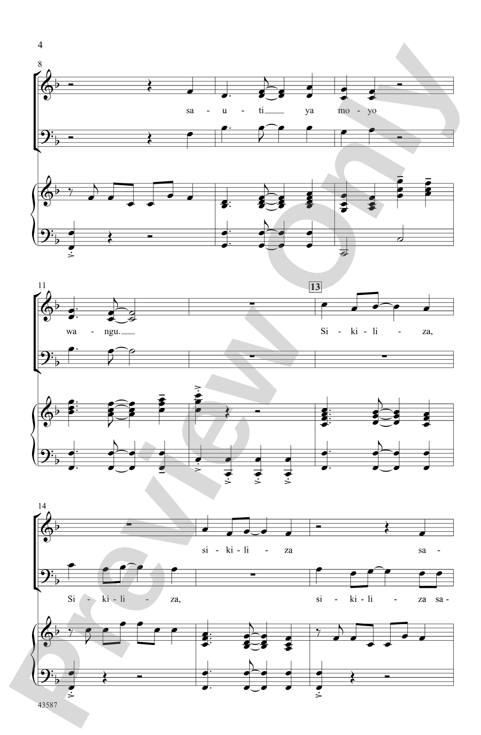 Sikiliza! (Listen! -- Swahili): 3-Part Mixed Choral Octavo