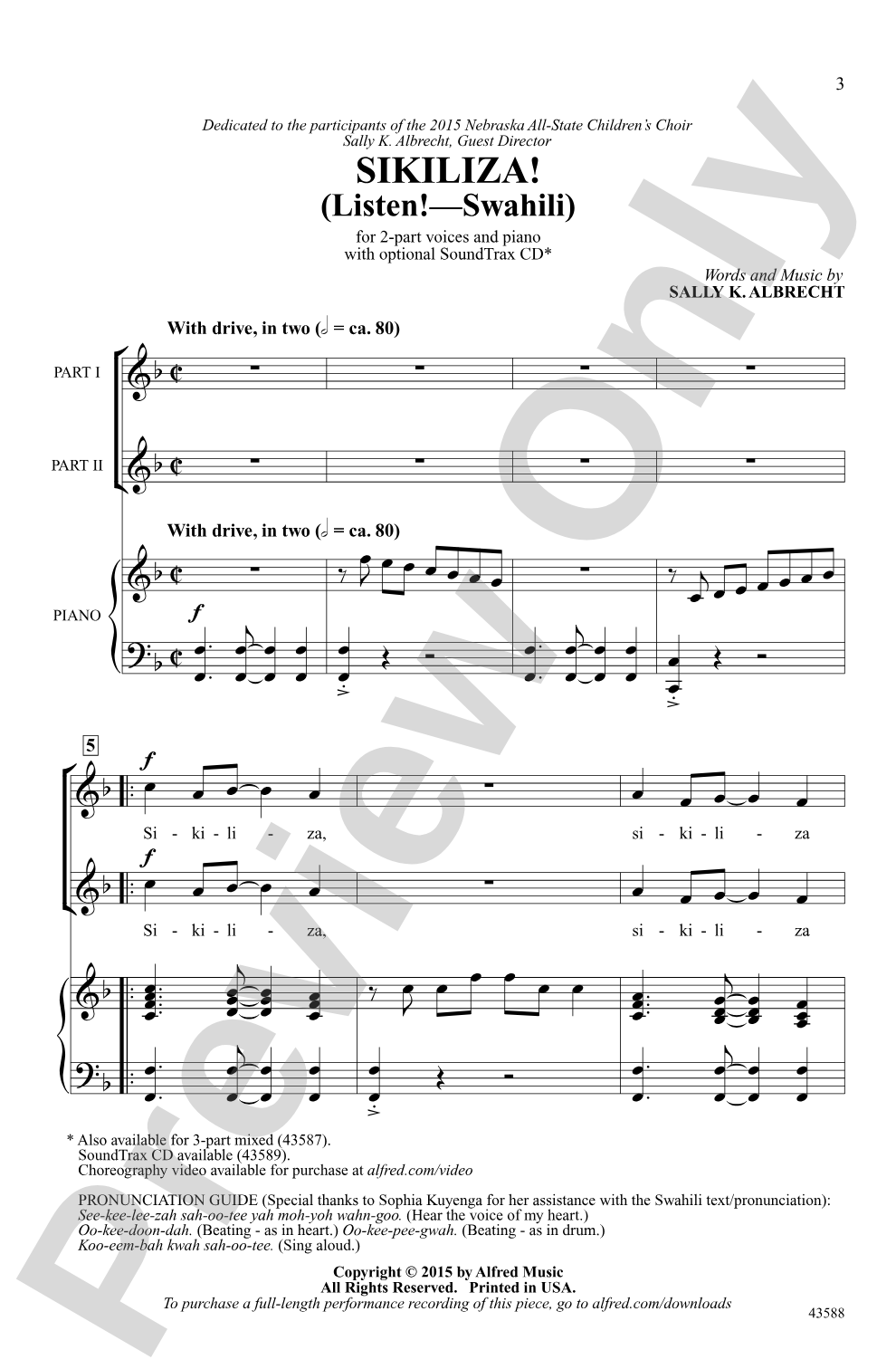 Sikiliza! (Listen! -- Swahili): 2-Part Choral Octavo
