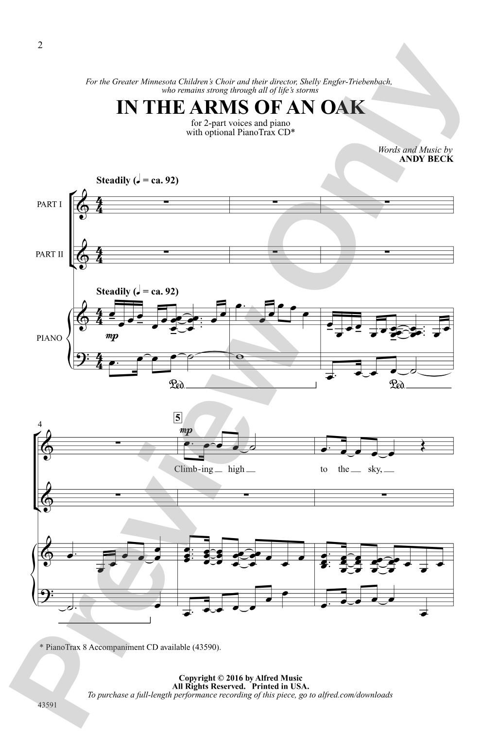 In the Arms of an Oak: 2-Part Choral Octavo
