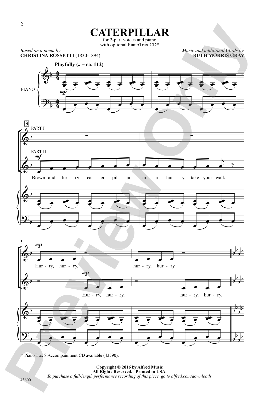Caterpillar: 2-Part Choral Octavo