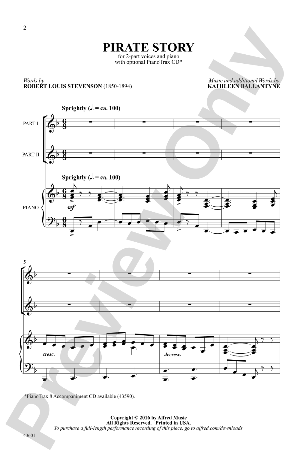 Pirate Story: 2-Part Choral Octavo