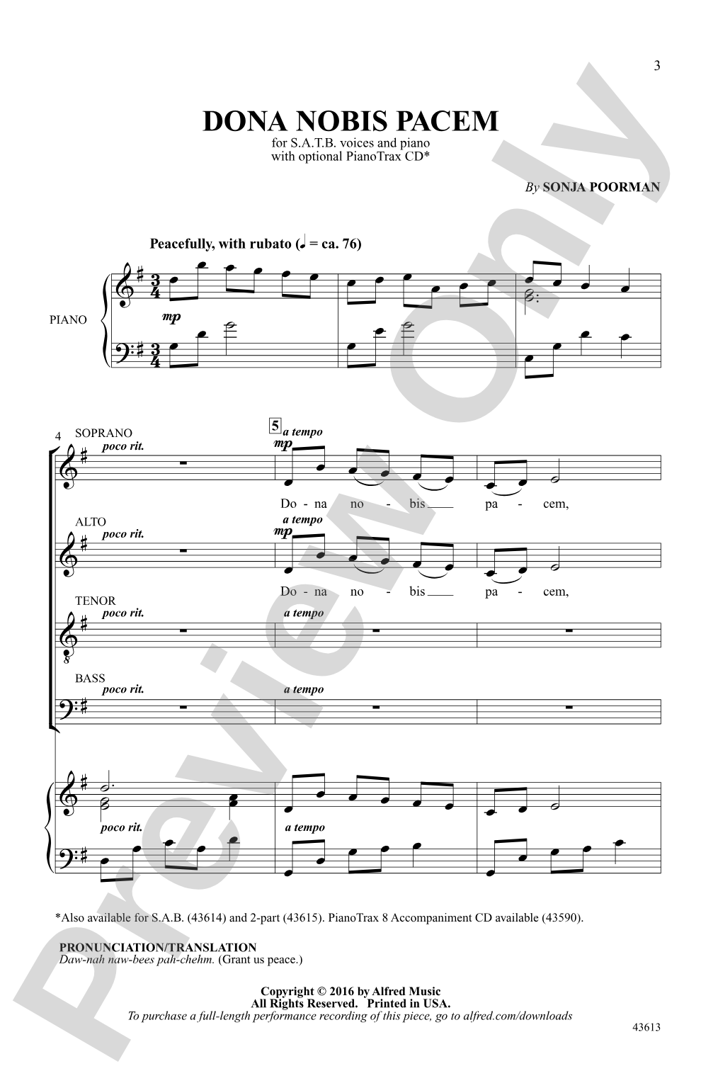 Dona Nobis Pacem: SATB Choral Octavo