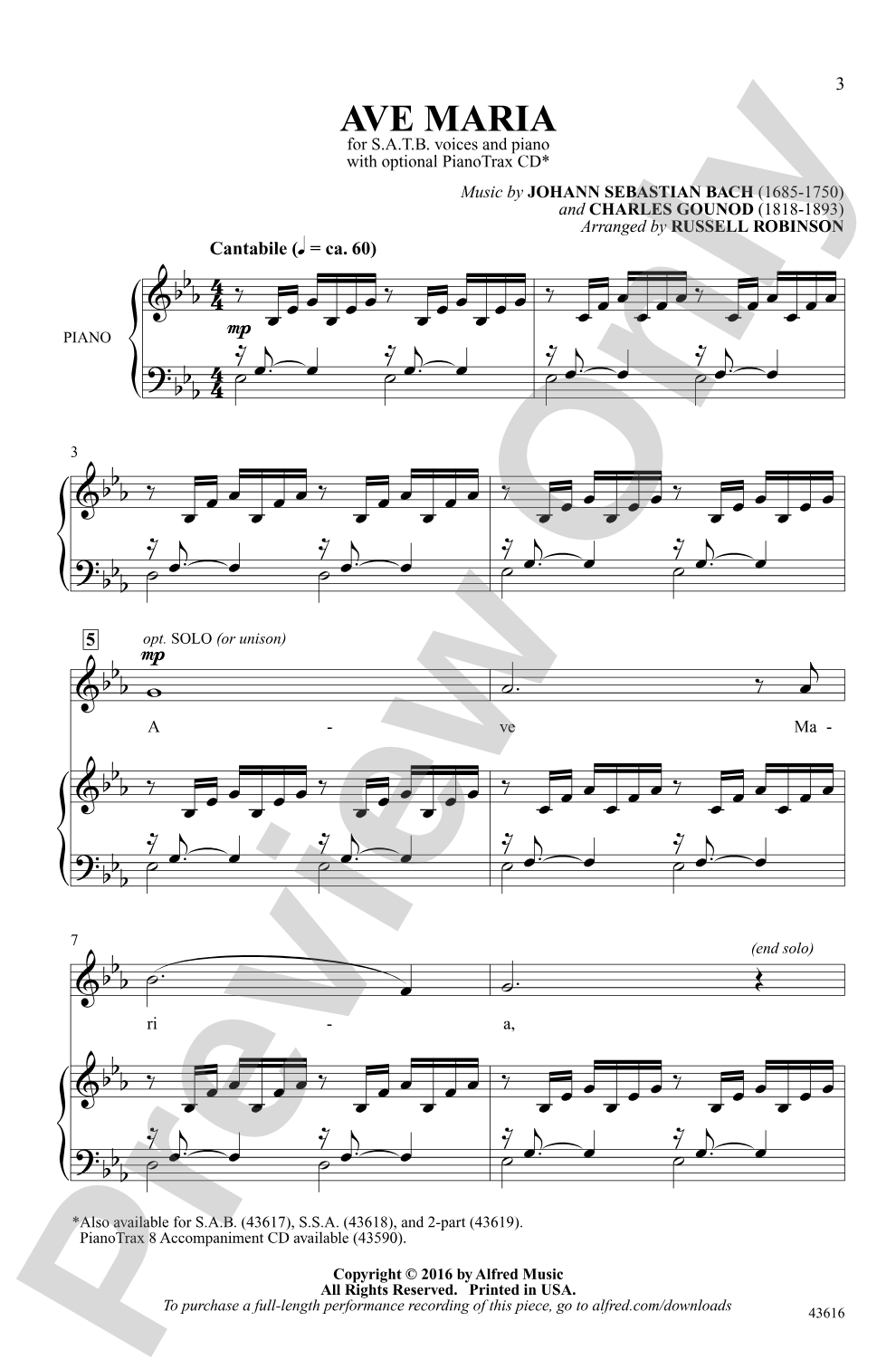 Ave Maria: SATB Choral Octavo