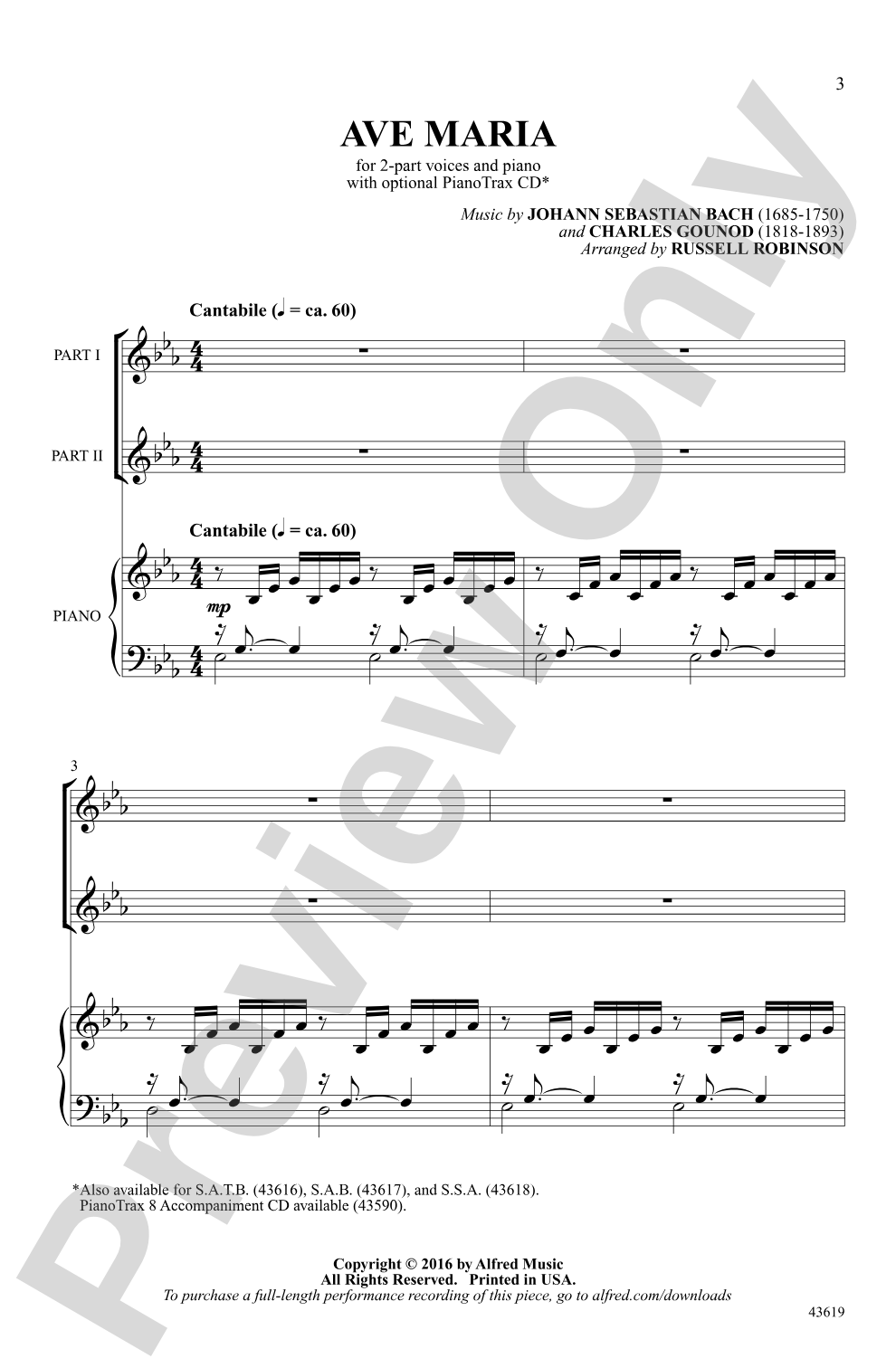 Ave Maria: 2-Part Choral Octavo