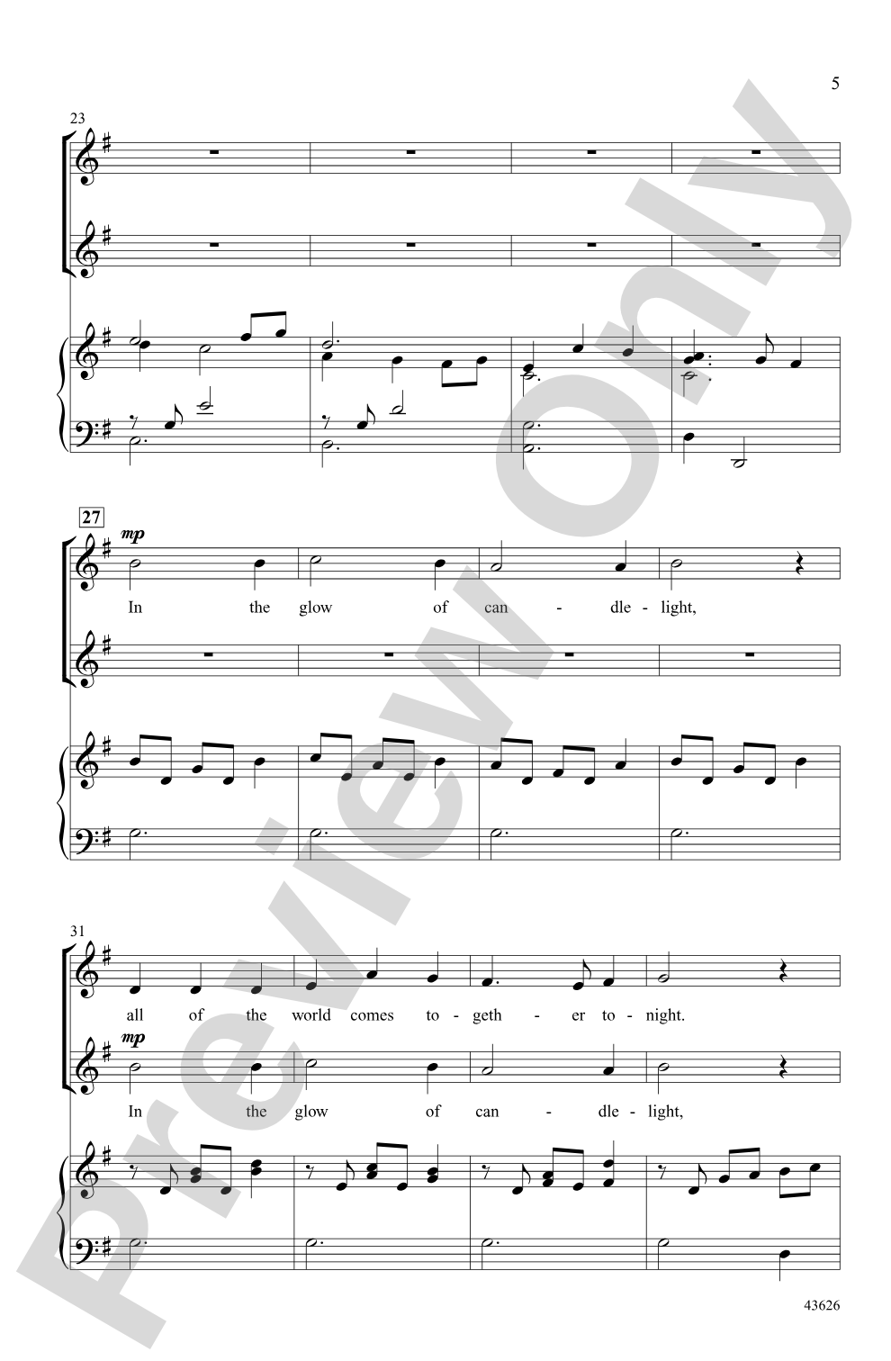 Candlelight Canon: SSA Choral Octavo