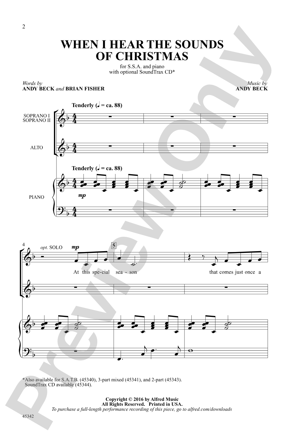 When I Hear the Sounds of Christmas: SSA Choral Octavo