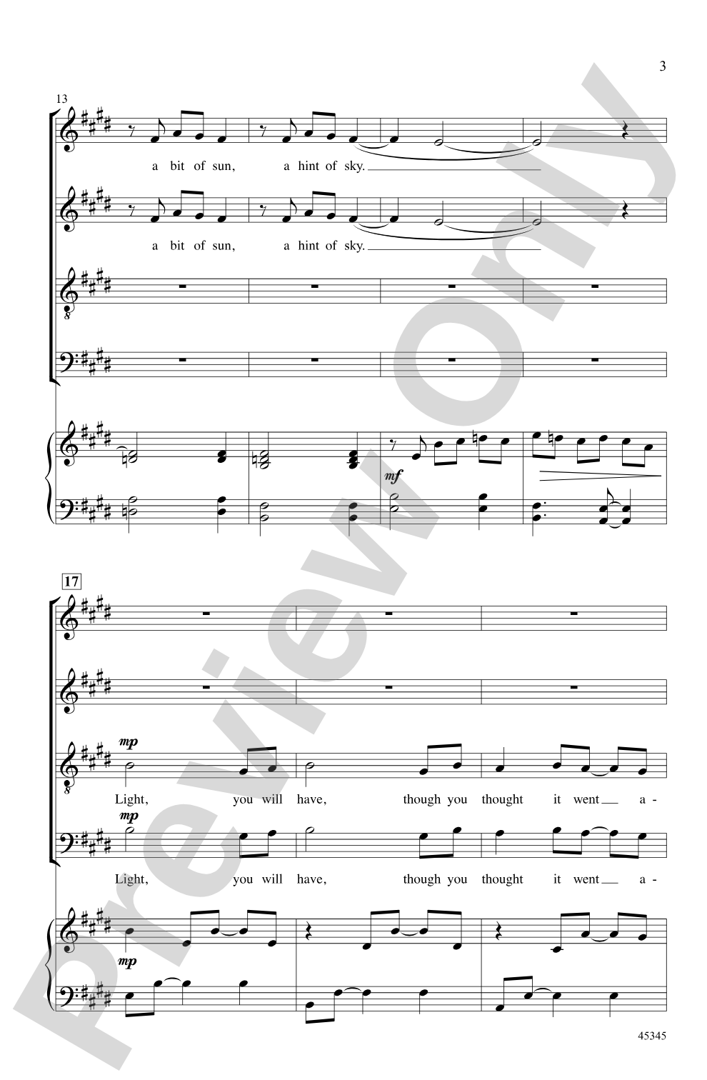 Light, You Will Have: SATB Choral Octavo