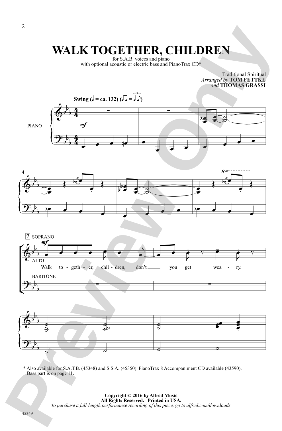 Walk TogTether, Children: SAB Choral Octavo