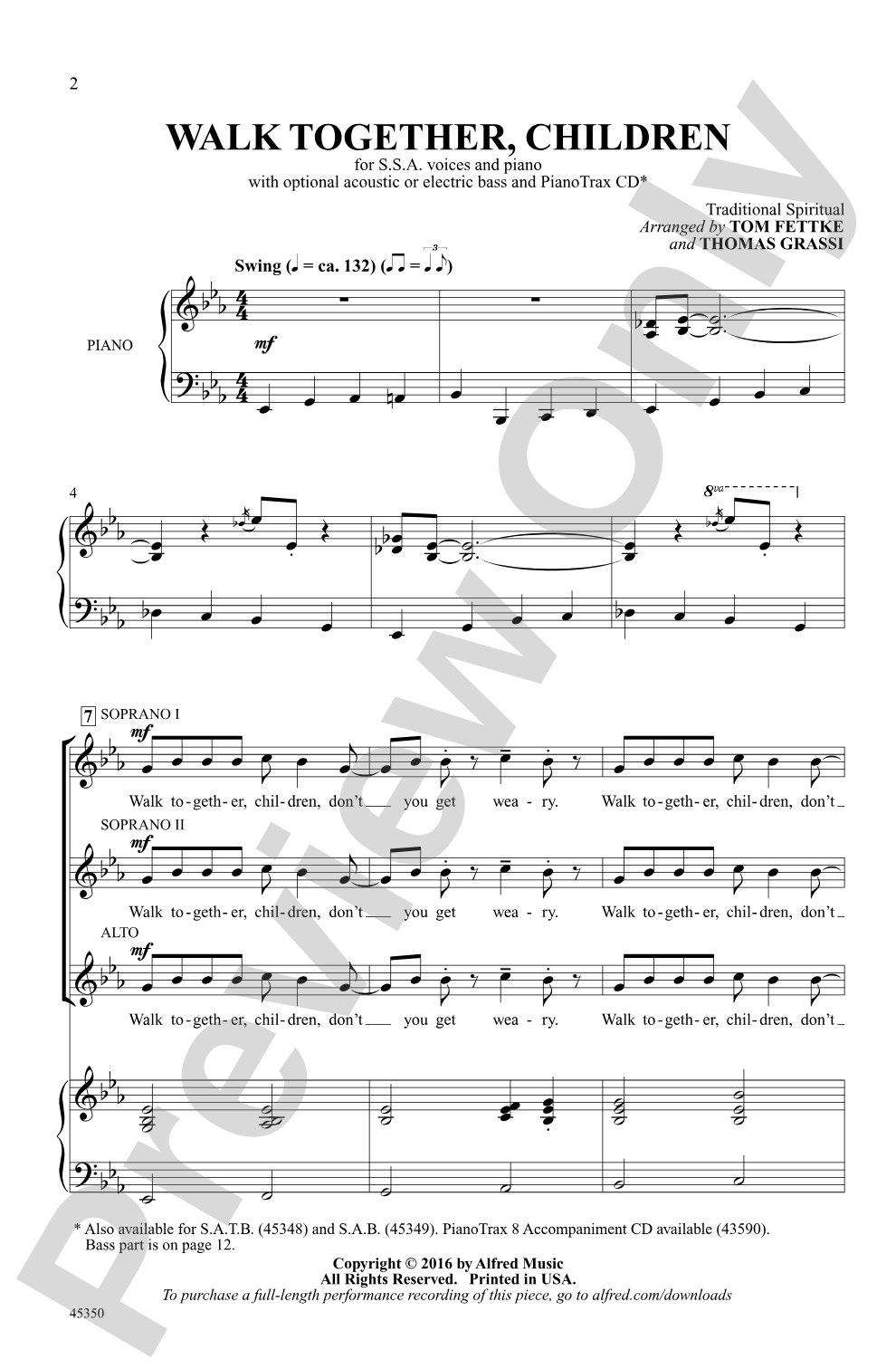 Walk Together, Children: SSA Choral Octavo
