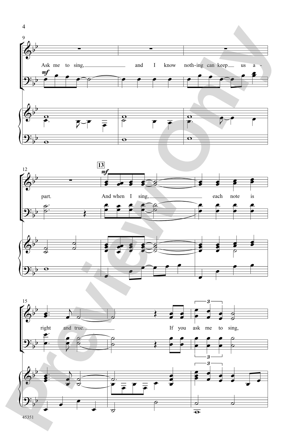 Ask Me to Sing: SATB Choral Octavo