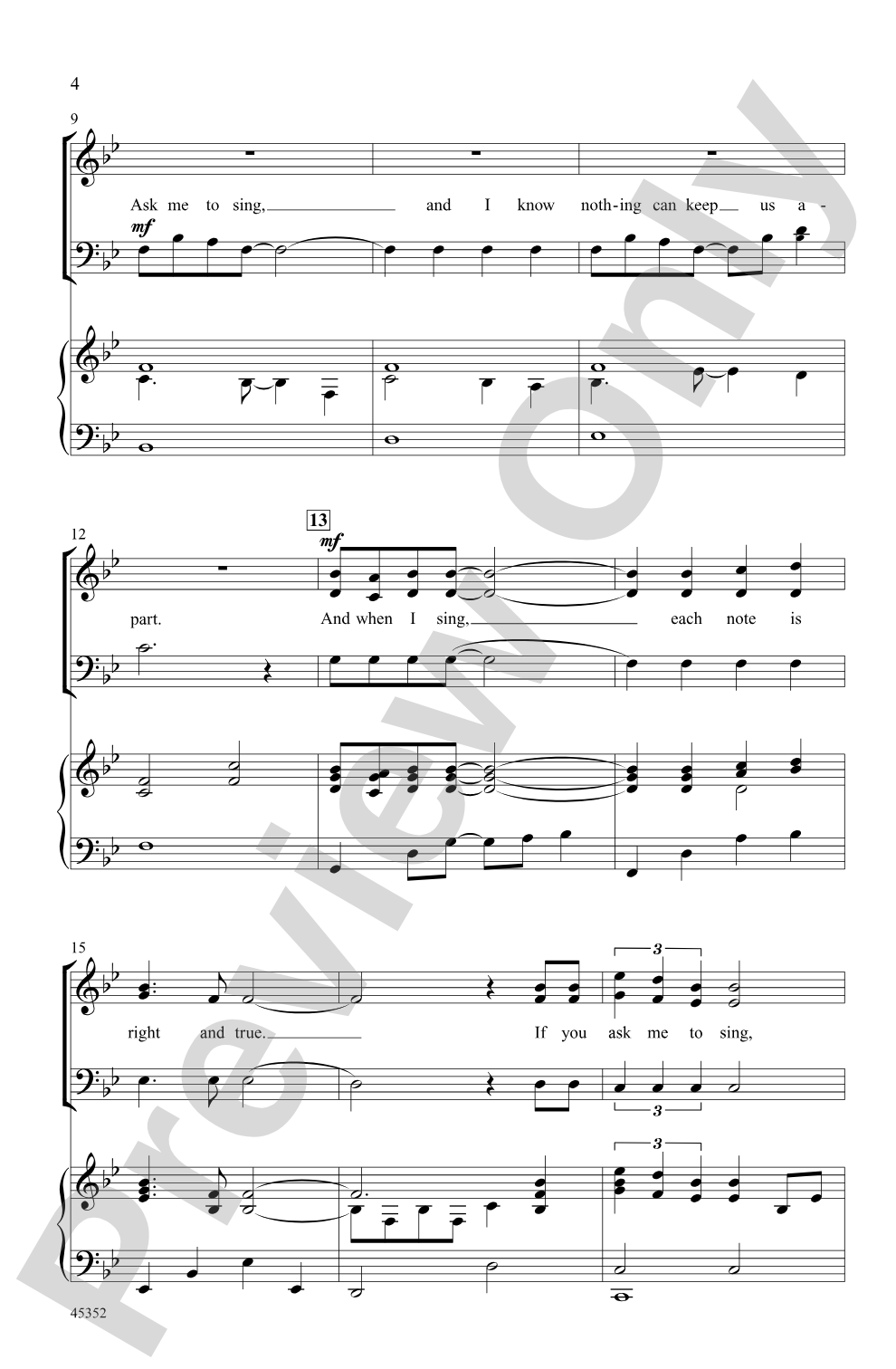 Ask Me to Sing: SAB Choral Octavo
