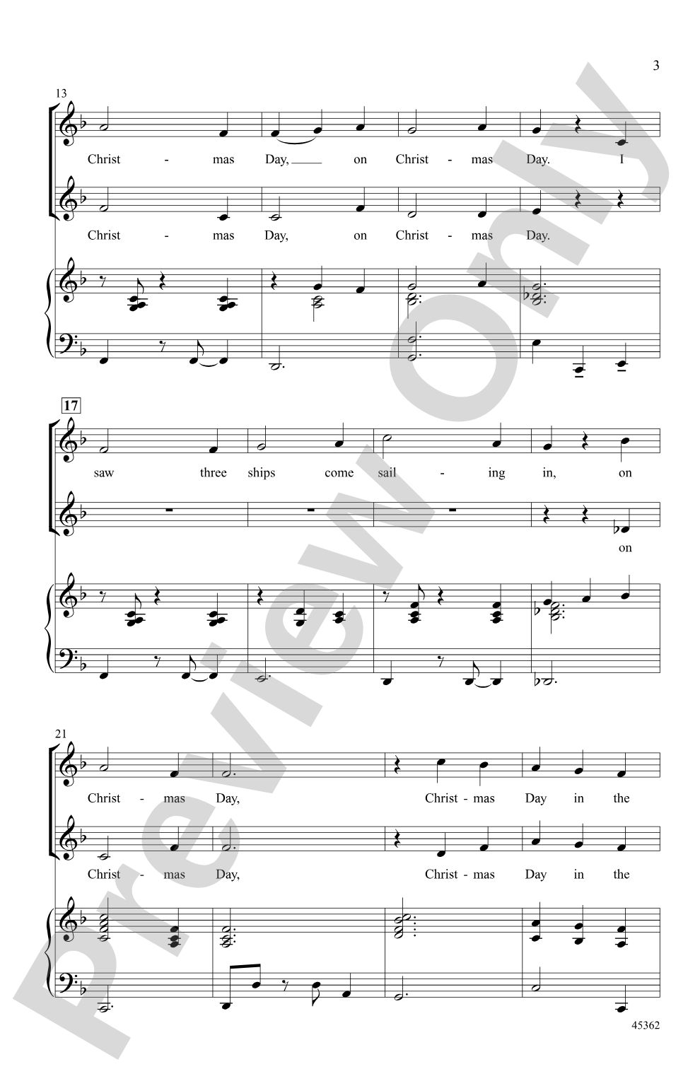 I Saw Three Ships: 2-Part Choral Octavo