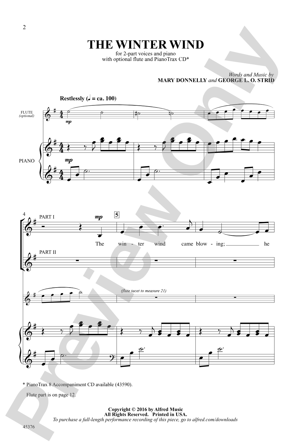 The Winter Wind: 2-Part Choral Octavo