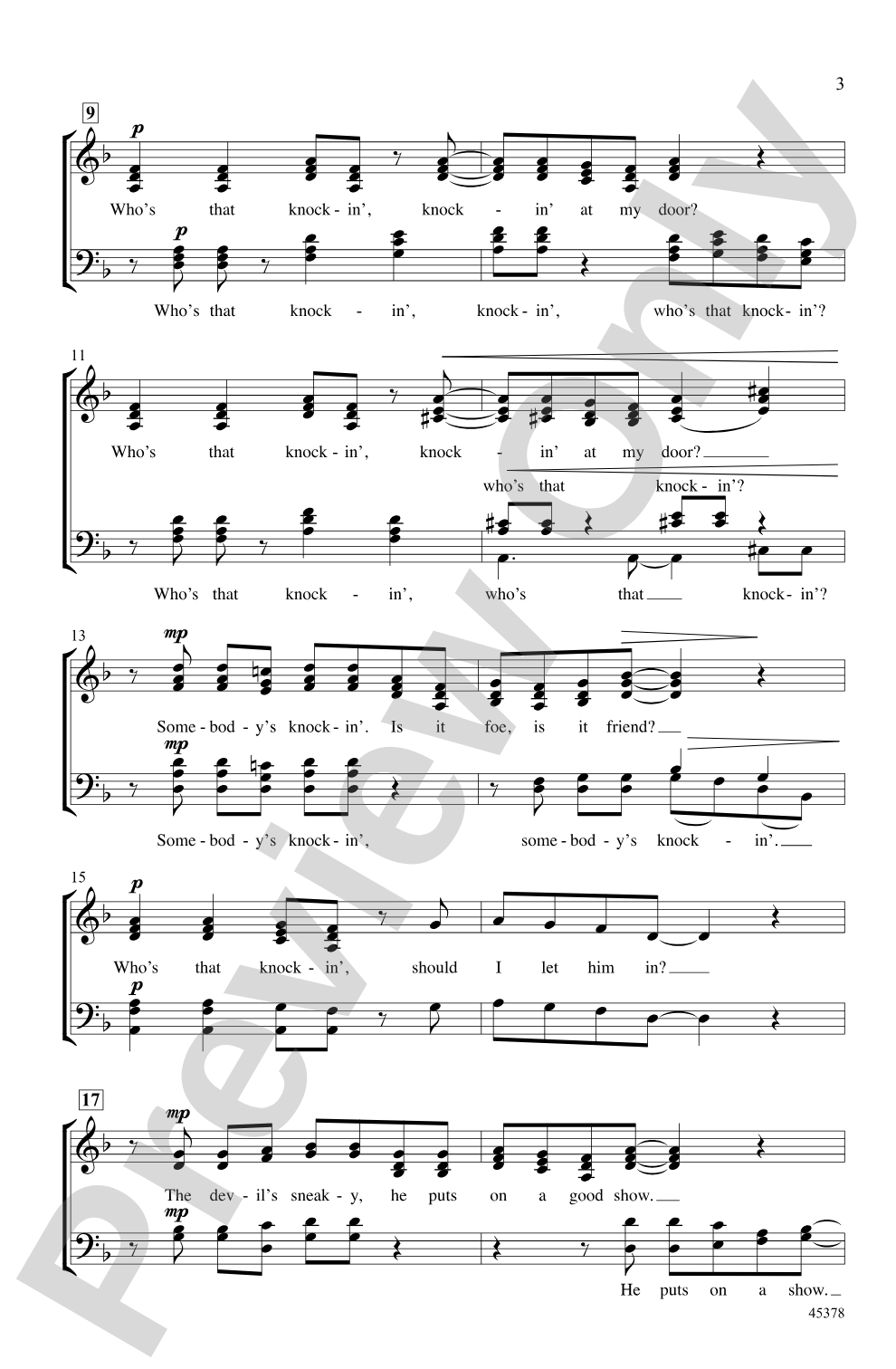 Who's That Knockin'?: SATB, <i>a cappella</i> Choral Octavo