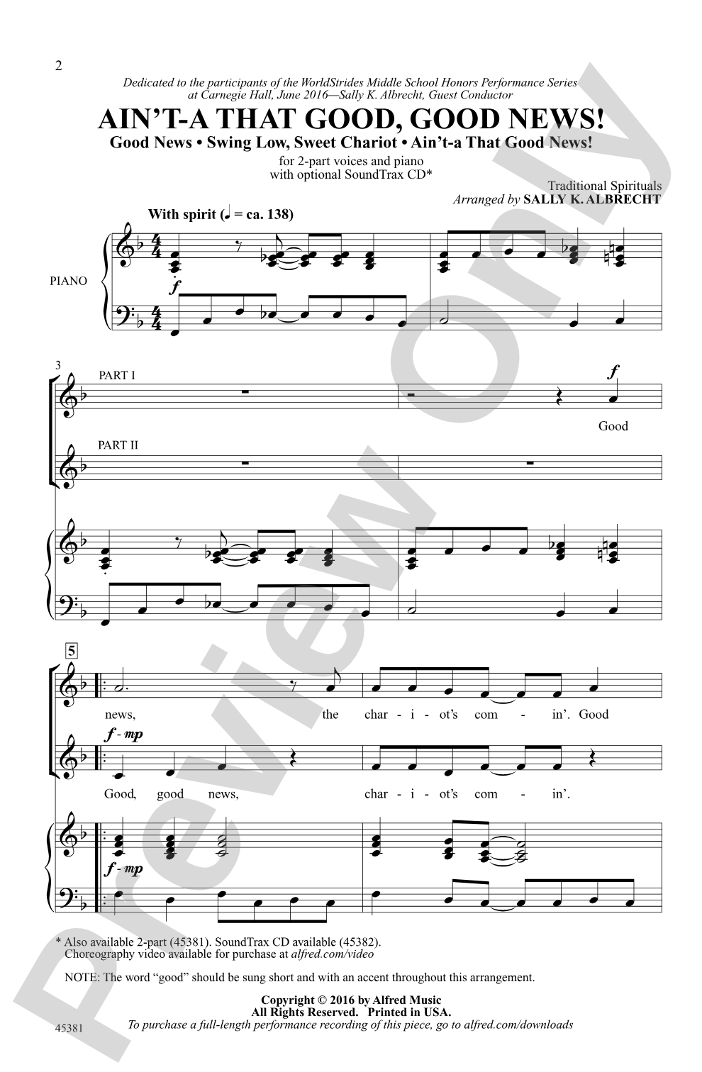 Ain't-a That Good, Good News!: 2-Part Choral Octavo
