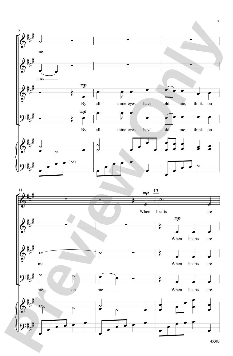 Think on Me: SATB Choral Octavo
