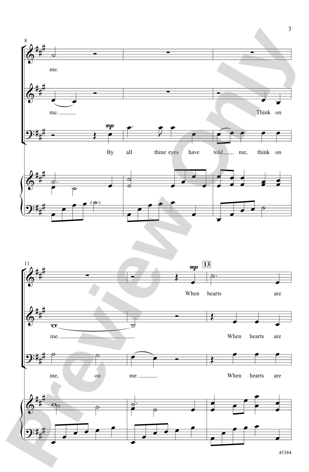 Think on Me: SAB Choral Octavo