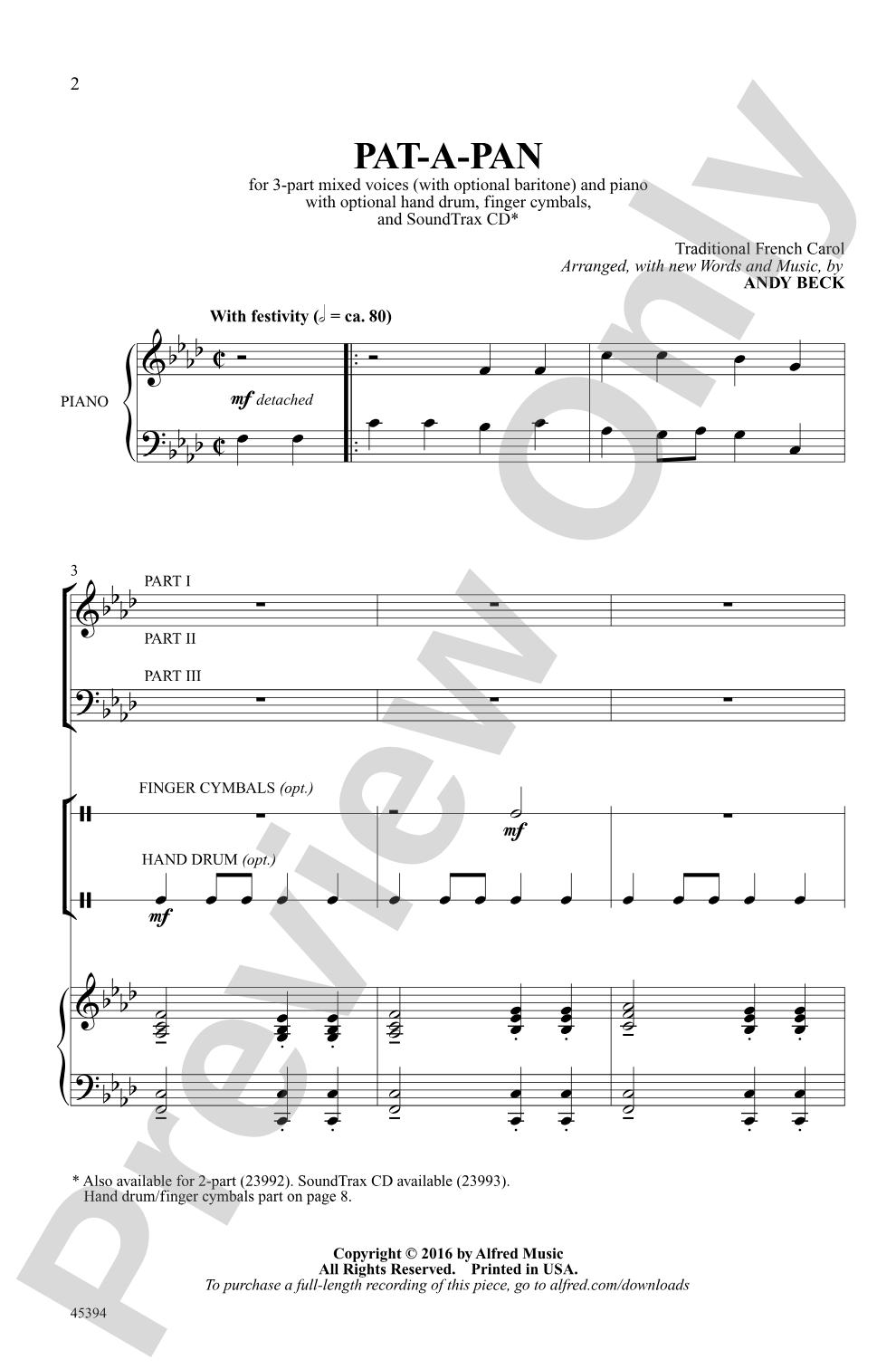 Pat-A-Pan: 3-Part Mixed Choral Octavo