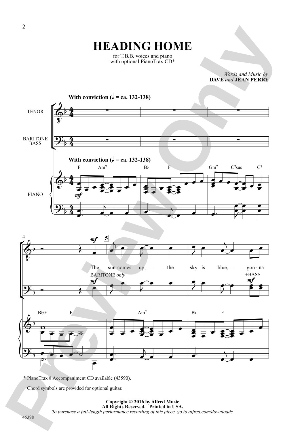 Heading Home: TBB Choral Octavo
