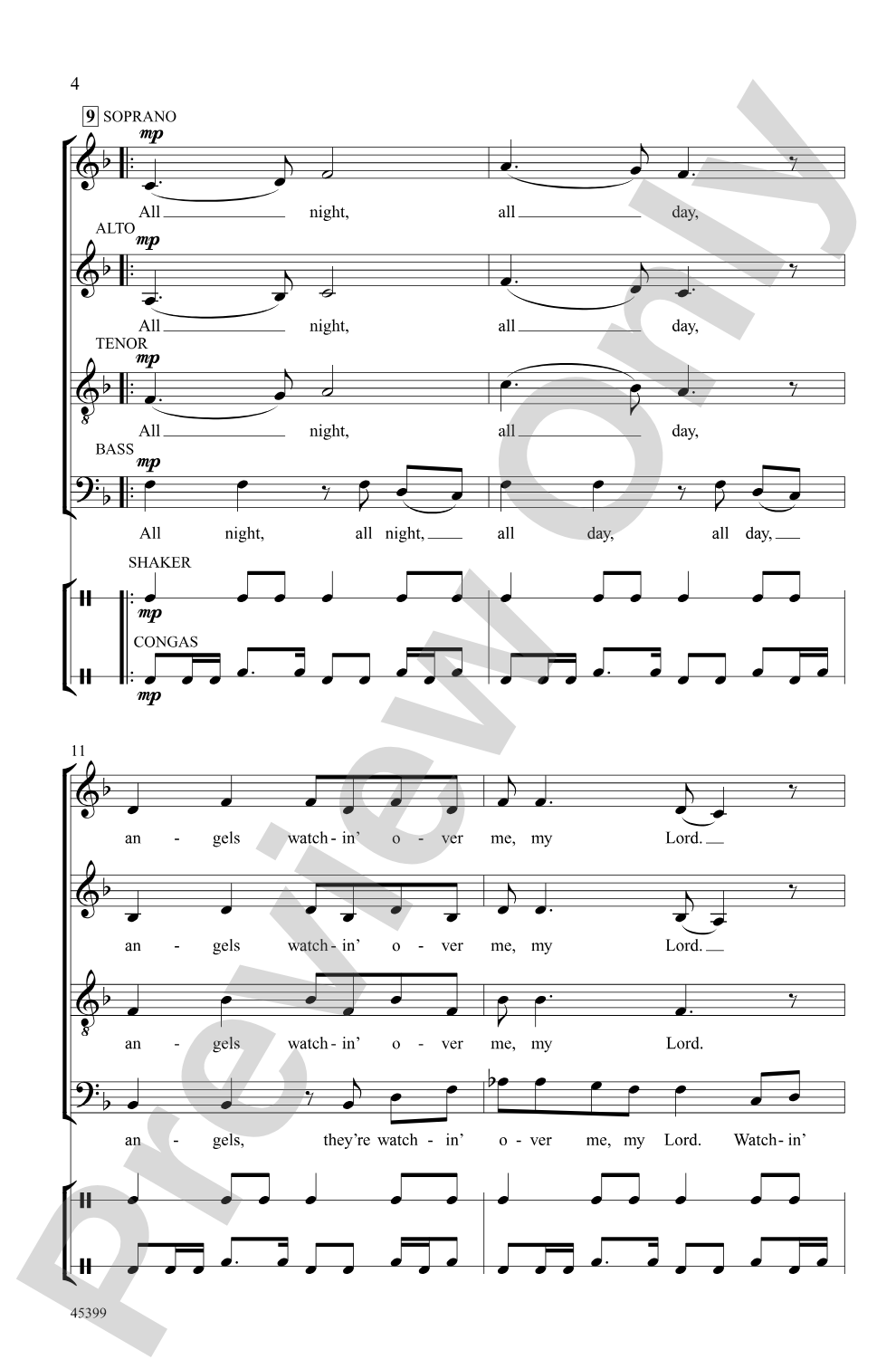 All Night, All Day: SATB, <i>a cappella</i> Choral Octavo