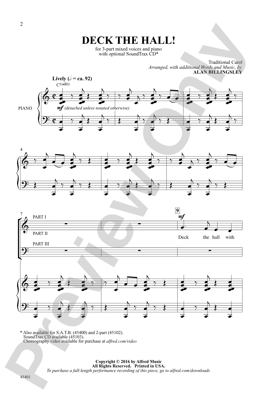 Deck the Hall!: 3-Part Mixed Choral Octavo