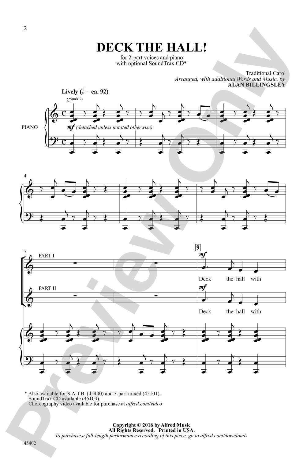 Deck the Hall!: 2-Part Choral Octavo