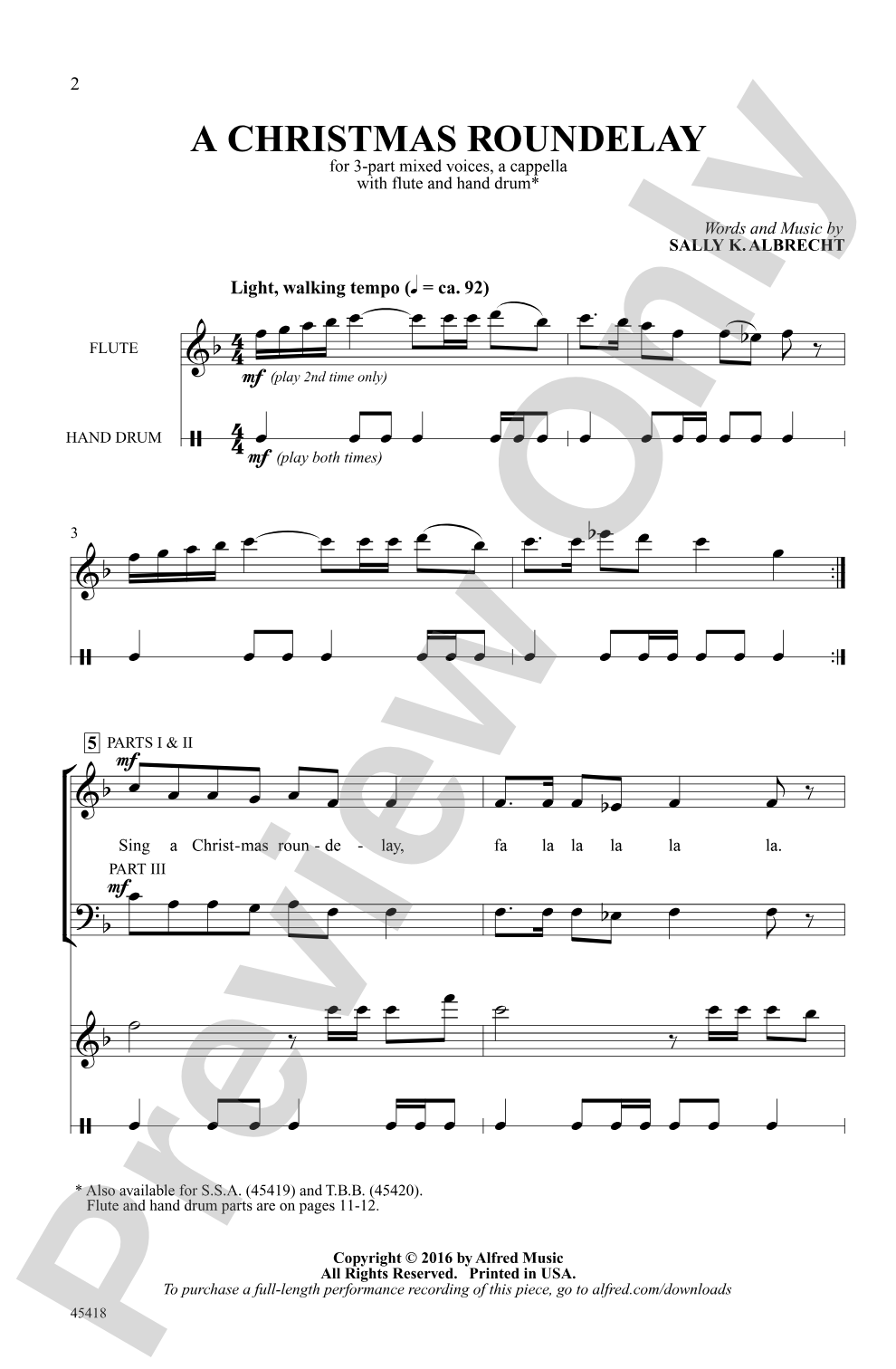 A Christmas Roundelay: 3-Part Mixed, <I>a cappella</I> Choral Octavo