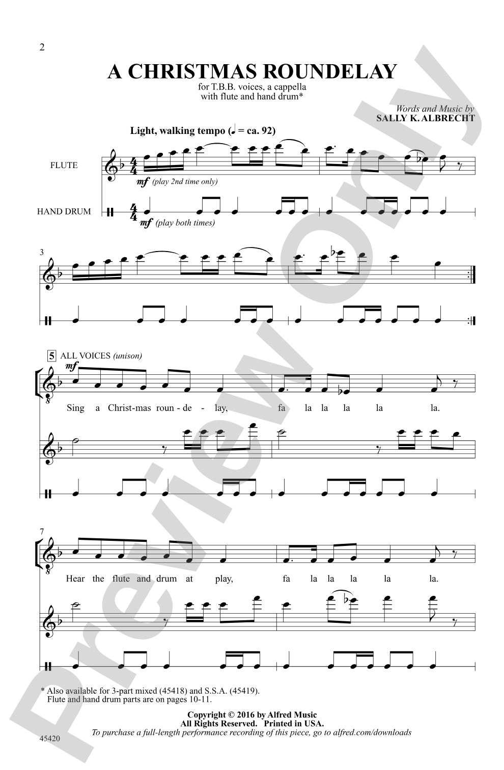 A Christmas Roundelay: TBB, <i>a cappella</i> Choral Octavo