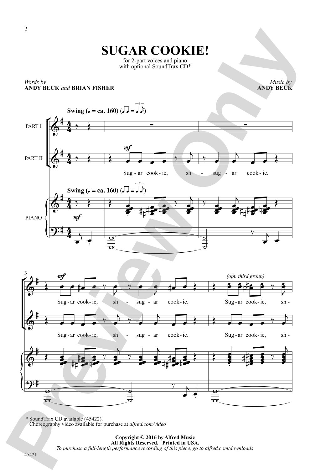 Sugar Cookie!: 2-Part Choral Octavo