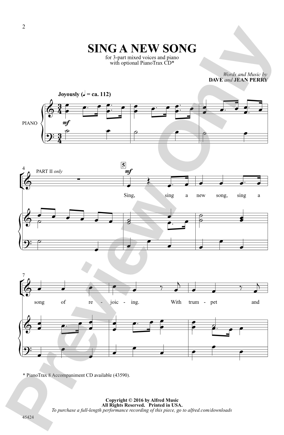Sing a New Song: 3-Part Mixed Choral Octavo
