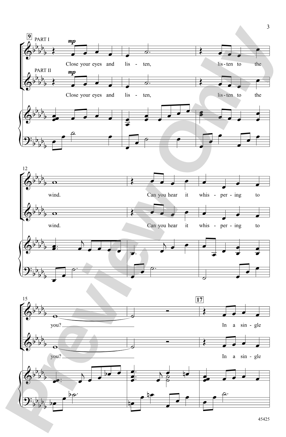 Listen To The Wind: 2-Part Choral Octavo