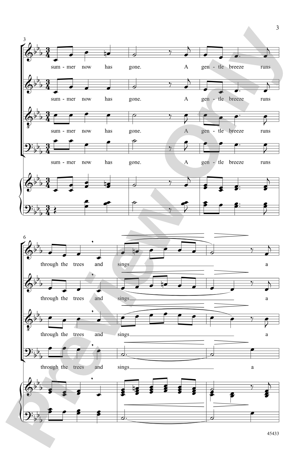 Autumn Moon: SATB, <i>a cappella</i> Choral Octavo