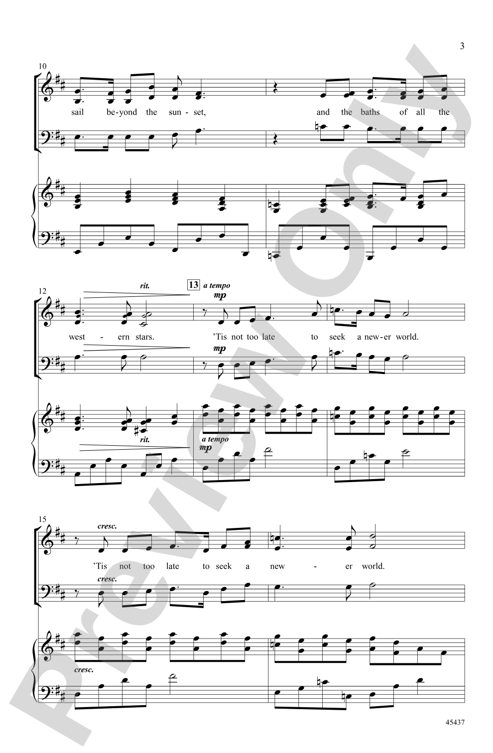 A Newer World: SAB Choral Octavo