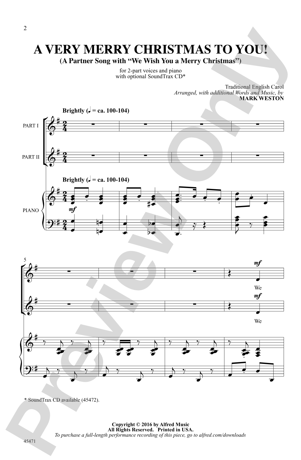 A Very Merry Christmas to You!: 2-Part Choral Octavo