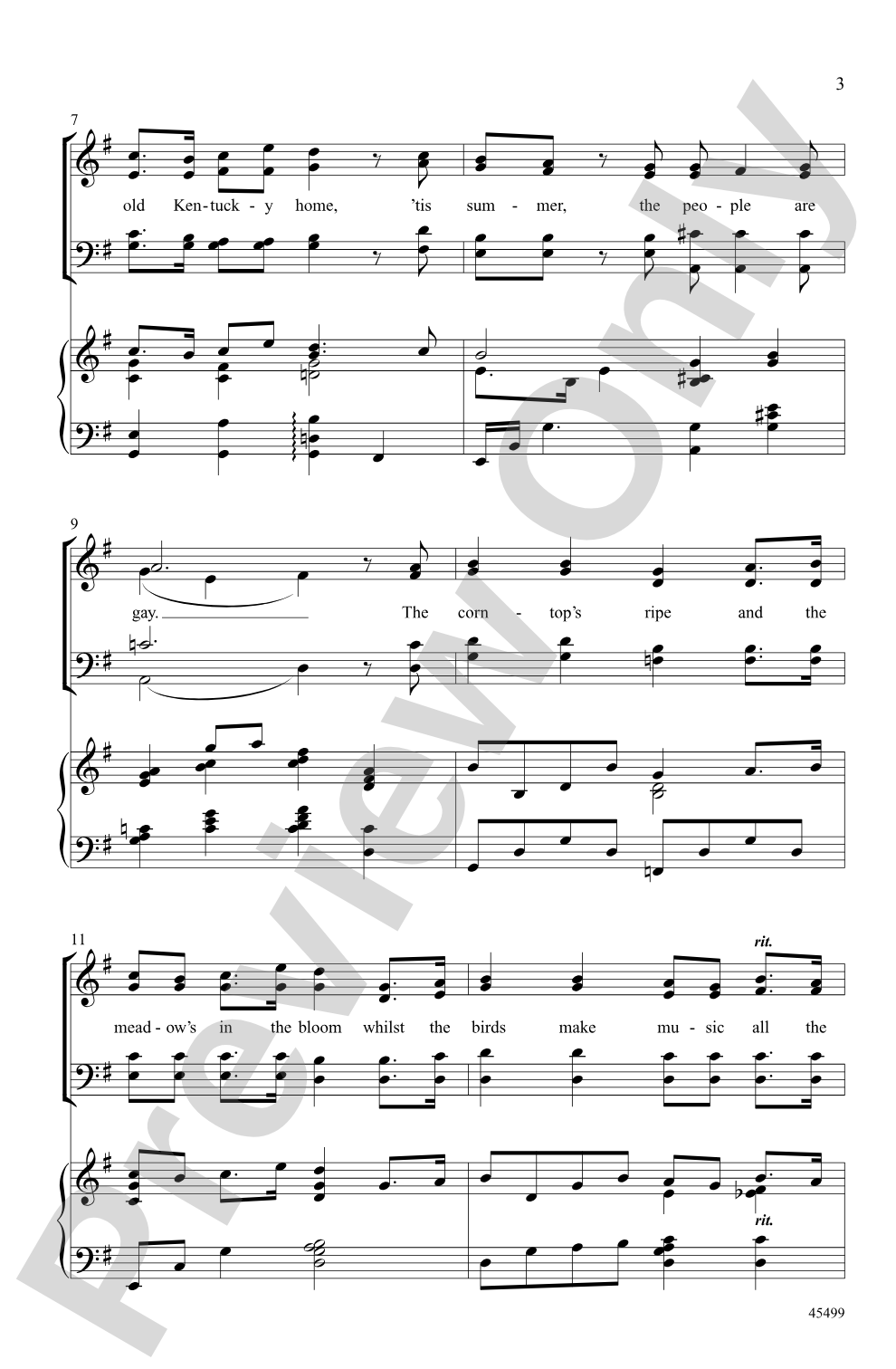 My Old Kentucky Home: SATB Choral Octavo