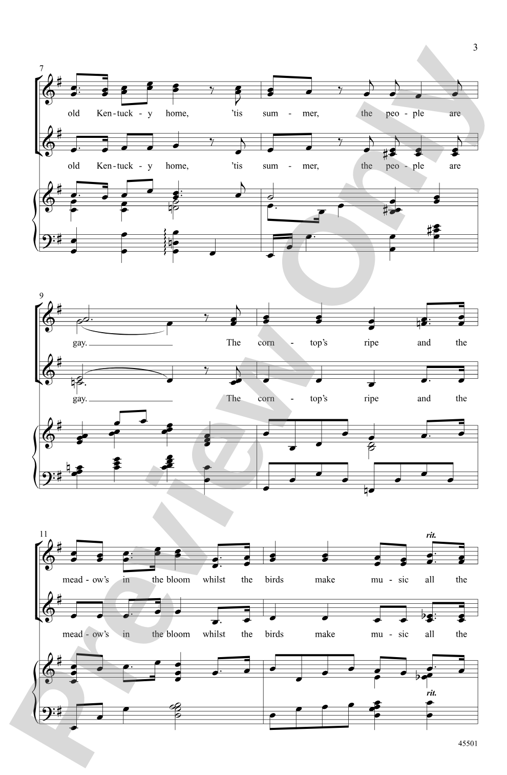 My Old Kentucky Home: SSAA Choral Octavo