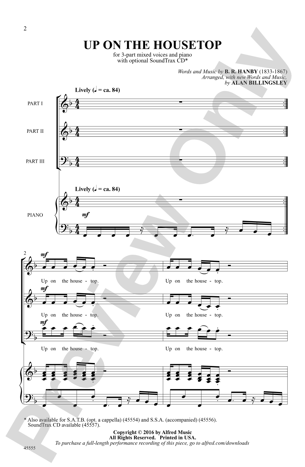 Up on the Housetop: 3-part mixed Choral Octavo