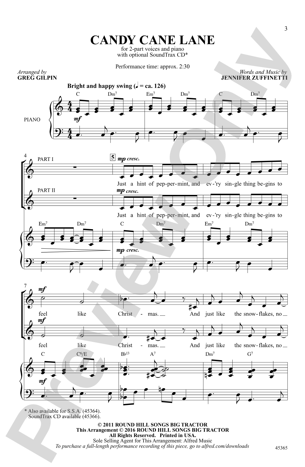 Candy Cane Lane: 2-Part Choral Octavo