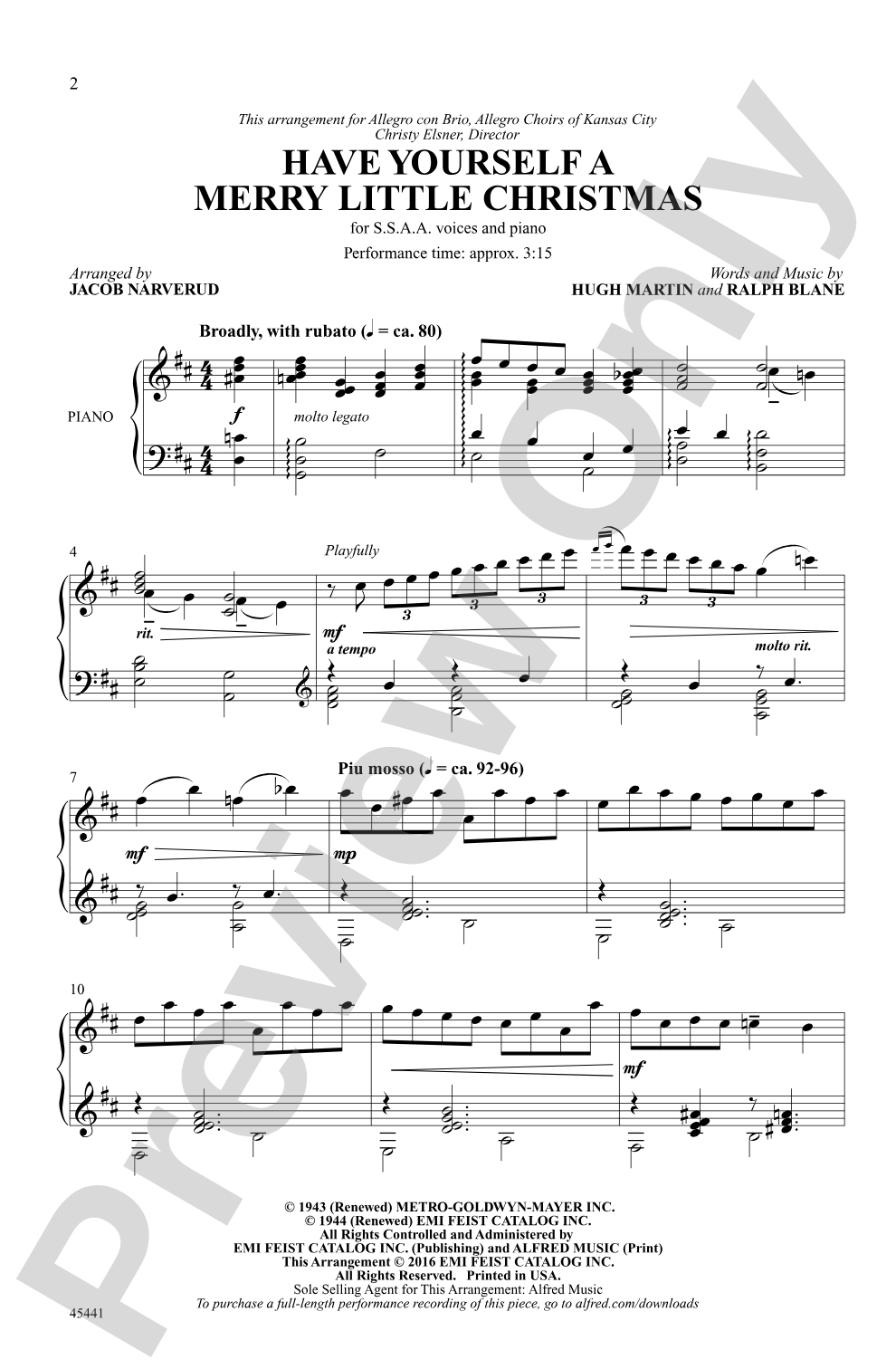 Have Yourself a Merry Little Christmas: SSAA Choral Octavo