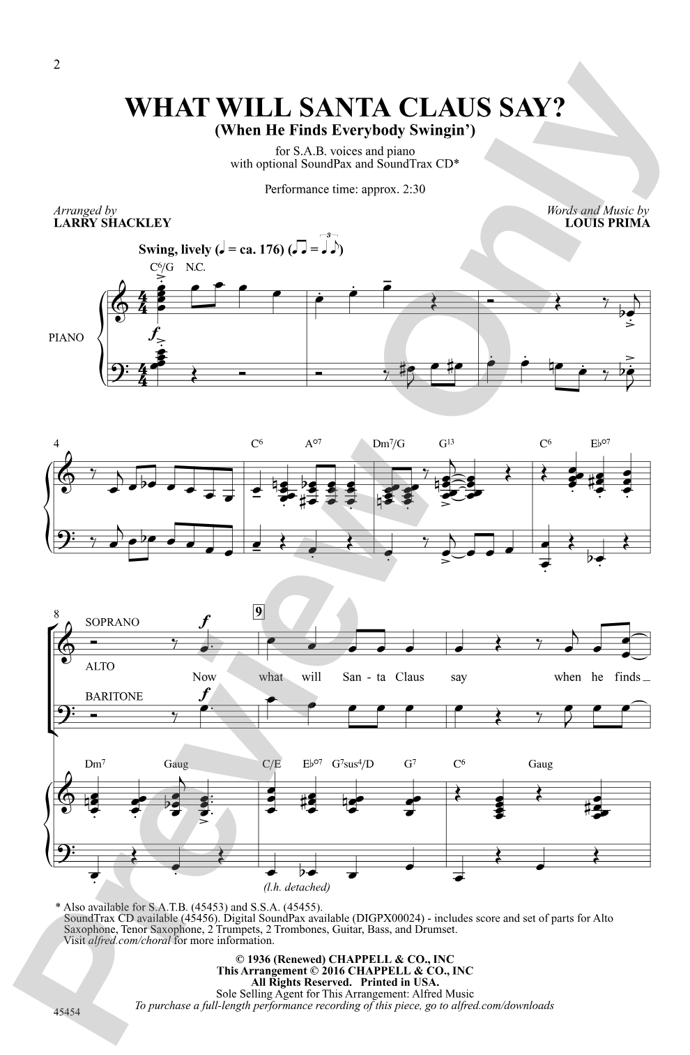 What Will Santa Claus Say?: SAB Choral Octavo