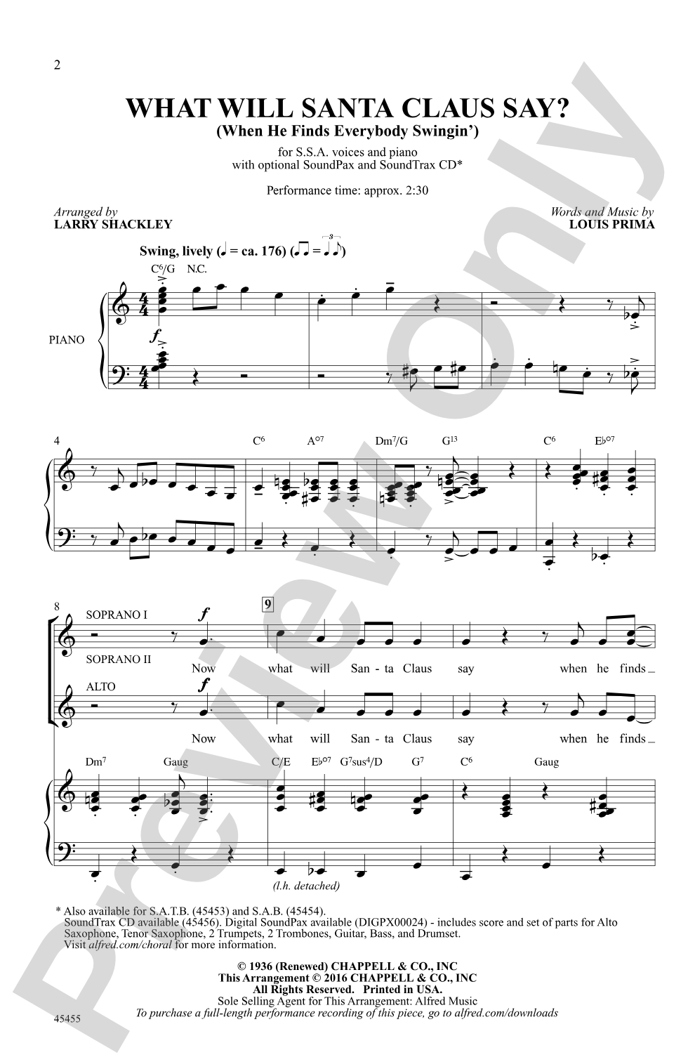 What Will Santa Claus Say?: SSA Choral Octavo