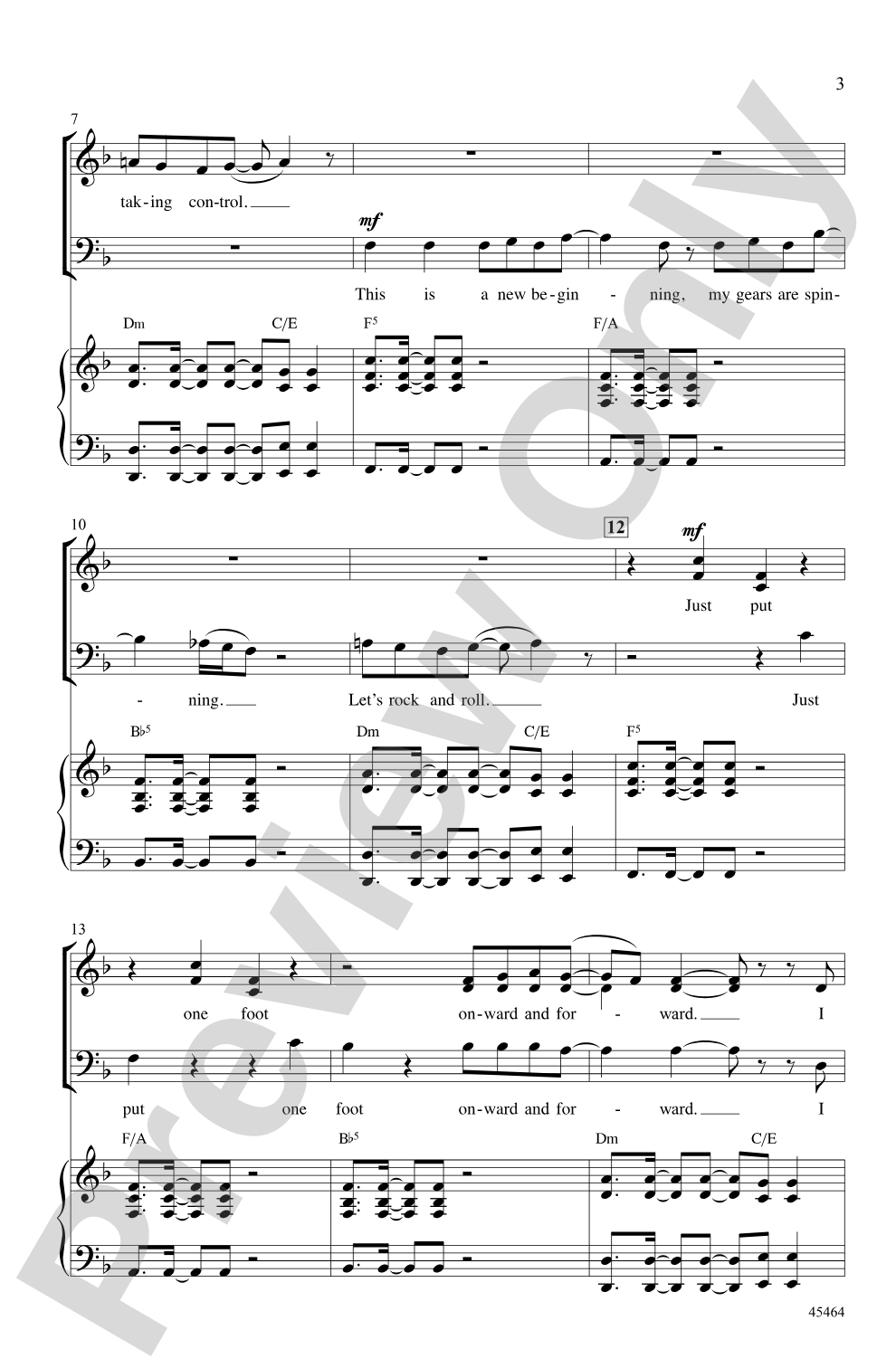 Step One (from the musical <i>Kinky Boots</i>): SAB Choral Octavo