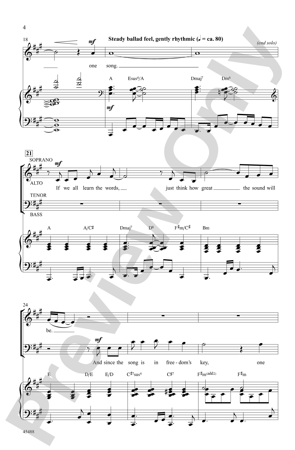 One Song: SATB & Opt. Solo Choral Octavo