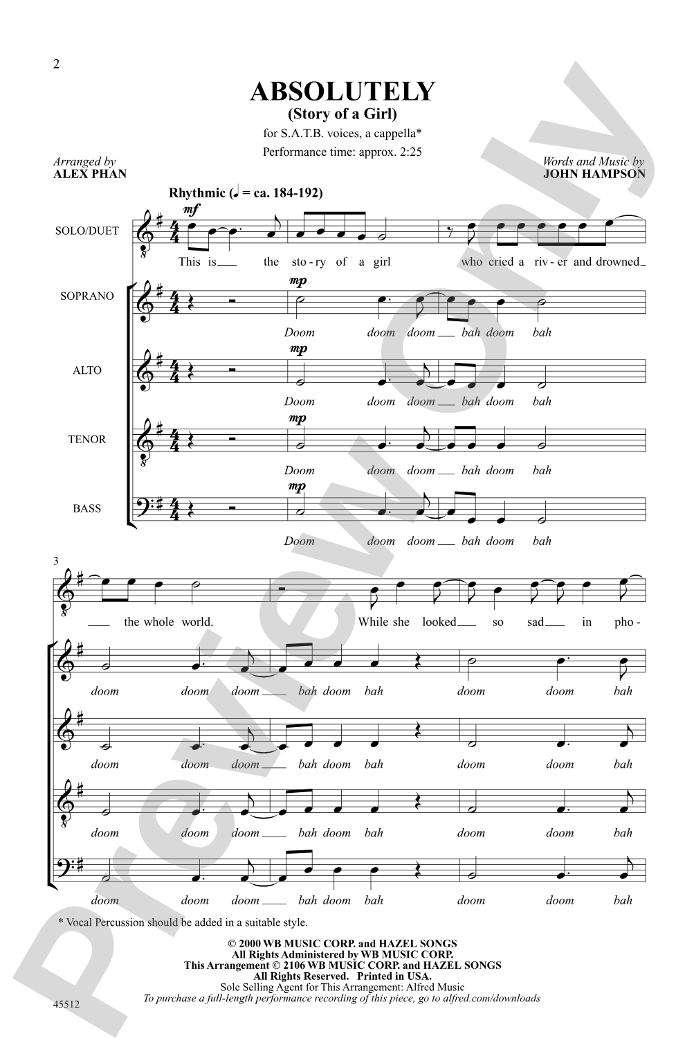 Absolutely: SATB, <i>a cappella</i> Choral Octavo