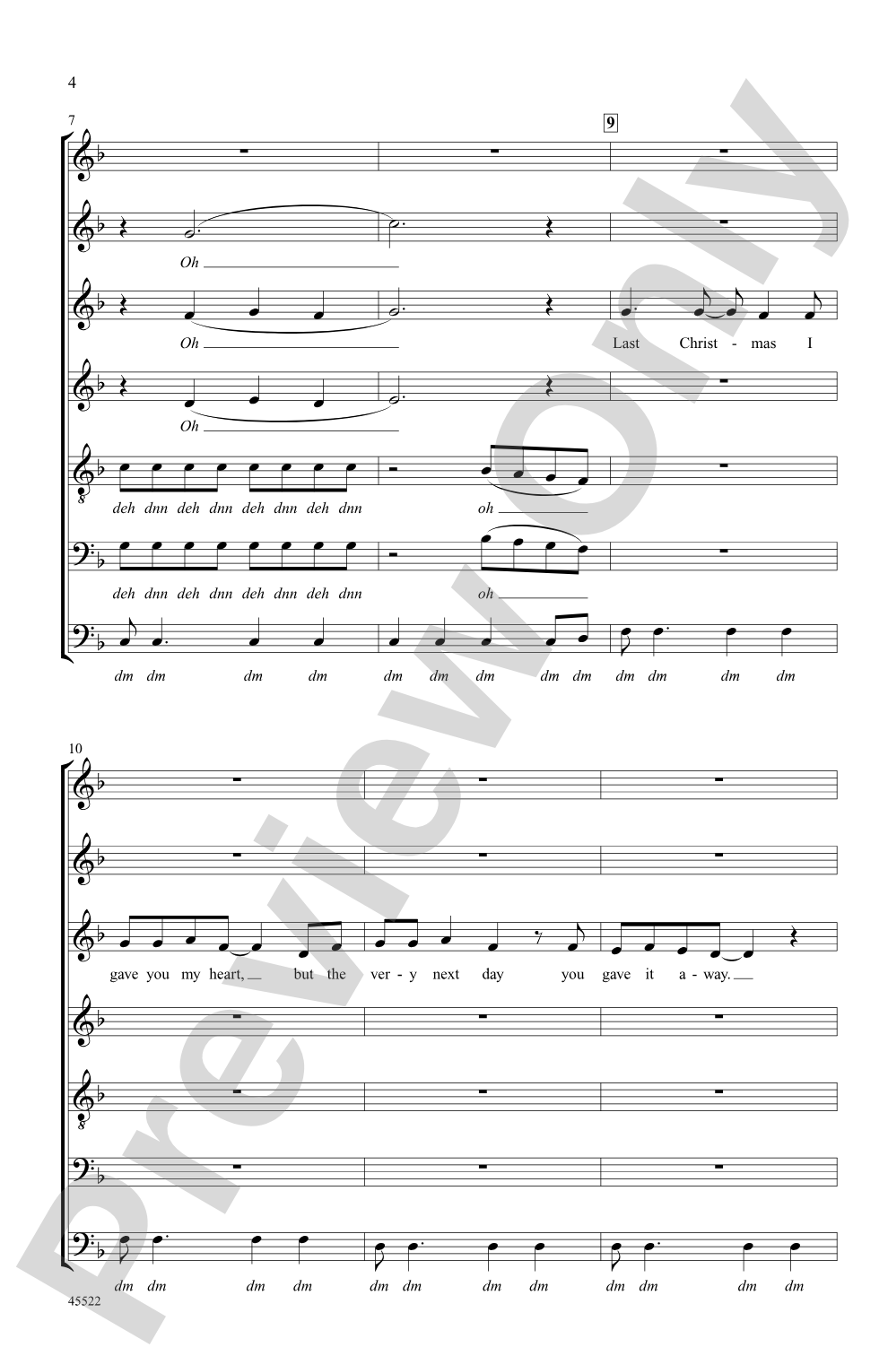 Last Christmas: SATB, <i>a cappella</i> Choral Octavo