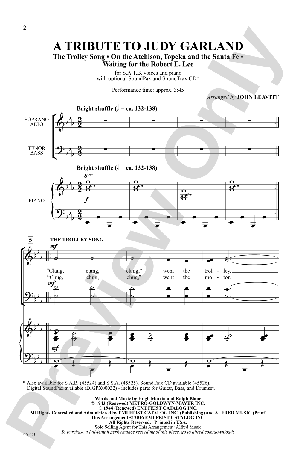 A Tribute to Judy Garland: SATB Choral Octavo