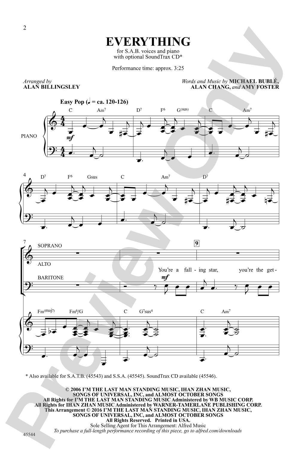 Everything: SAB Choral Octavo