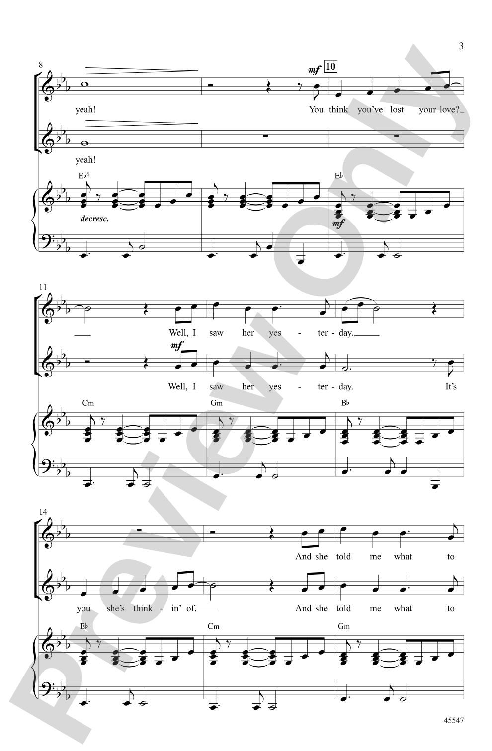 She Loves You: 2-Part Choral Octavo